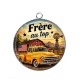 Pendentif Cabochon Argent - frère au top- cabochon