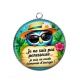 Pendentif Cabochon Argent - je ne suis pas paresseuse 
