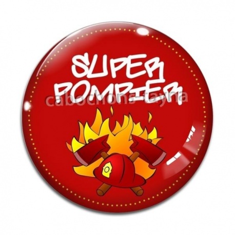 Cabochon Verre - super pompier