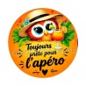 toujours prête pour l'apéro- cabochon- décapsuleur