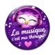 Cabochon Verre - cabochon la musique c'est ma thérapie