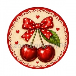 cabochon cerise- Pendentif