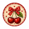 cabochon cerise- Pendentif
