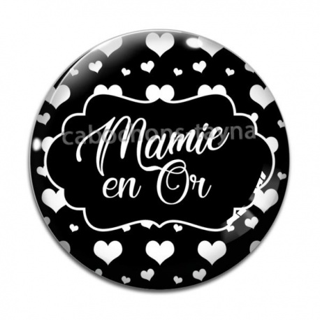 Cabochon Verre - mamie en or