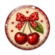 Cabochon Verre - cabochon cerise- Pendentif