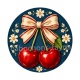 cabochon cerise- Pendentif cerise