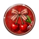 Cabochon Verre - cabochon cerise- Pendentif cerise
