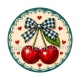cabochon cerise- Pendentif cerise