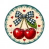 cabochon cerise- Pendentif cerise