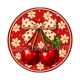 cabochon cerise- Pendentif cerise