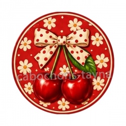 cabochon cerise- Pendentif cerise