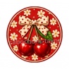 cabochon cerise- Pendentif cerise