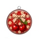 Pendentif Cabochon Argent - cabochon cerise- Pendentif cerise