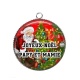 Pendentif Cabochon Argent - joyeux noël Papy et Mamie- plusieurs supports