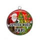 Pendentif Cabochon Argent - : joyeux noël Papi plusieurs supports