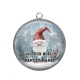 Pendentif Cabochon Argent - cabochon joyeux noël Papy et Mamie- Plusieurs supports