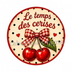 cabochon le temps des cerises- plusieurs supports