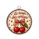 Pendentif Cabochon Argent - cabochon le temps des cerises- plusieurs supports