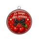 Pendentif Cabochon Argent - cabochon le temps des cerises- plusieurs supports