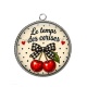 Pendentif Cabochon Argent - cabochon le temps des cerises- plusieurs supports