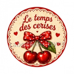 cabochon le temps des cerises- plusieurs supports