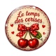 Cabochon Verre - cabochon le temps des cerises- plusieurs supports