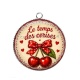 Pendentif Cabochon Argent - cabochon le temps des cerises- plusieurs supports