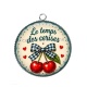 Pendentif Cabochon Argent - cabochon le temps des cerises- plusieurs supports