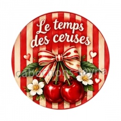 cabochon le temps des cerises- plusieurs supports