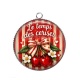 Pendentif Cabochon Argent - cabochon le temps des cerises- plusieurs supports