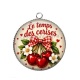 Pendentif Cabochon Argent - cabochon le temps des cerises- plusieurs supports