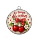 Pendentif Cabochon Argent - cabochon le temps des cerises- plusieurs supports