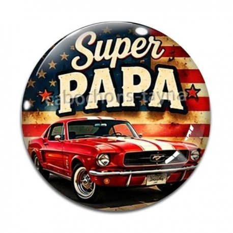 Cabochon Verre - cabochon super papa- Décapsuleur- Magnet