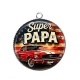 Pendentif Cabochon Argent - cabochon super papa- Décapsuleur- Magnet