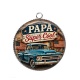 Pendentif Cabochon Argent - cabochon papa super cool- Décapsuleur