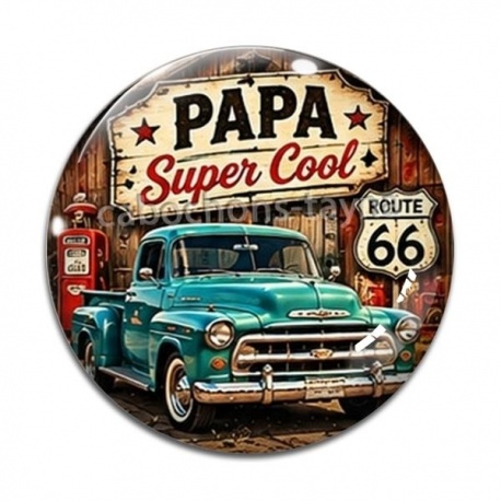 Cabochon Verre - cabochon papa super cool- Décapsuleur
