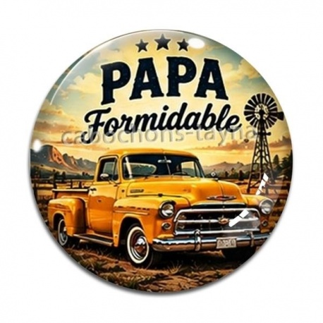 Cabochon Verre - cabochon super papa- Décapsuleur