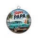 Pendentif Cabochon Argent - cabochon super papa- Décapsuleur