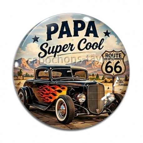 Cabochon Verre - cabochon papa super cool- magnet