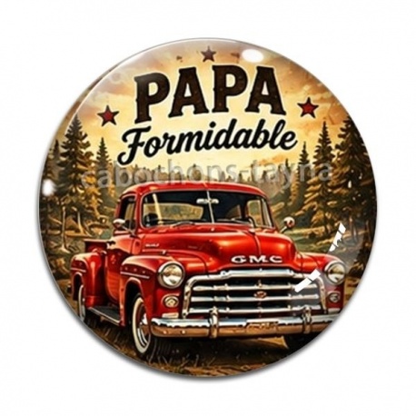 Cabochon Verre - cabochon papa formidable- Porte clés
