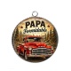 Pendentif Cabochon Argent - cabochon papa formidable- Porte clés