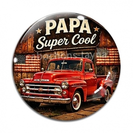 Cabochon Verre - cabochon papa super cool- pendentif