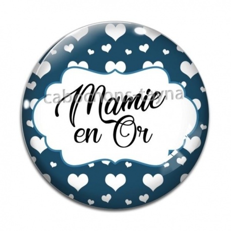 Cabochon Verre - mamie en or