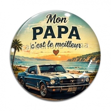 Cabochon Verre - cabochon mon papa c'est le meilleur- Décapsuleur