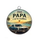 Pendentif Cabochon Argent - cabochon mon papa c'est le meilleur- Décapsuleur