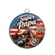 Pendentif Cabochon Argent - cabochon super papa- Décapsuleur