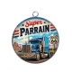 Pendentif Cabochon Argent - cabochon paarrain super cool- Décapsuleur