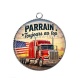 Pendentif Cabochon Argent - Cabochon parrain toujours au top
