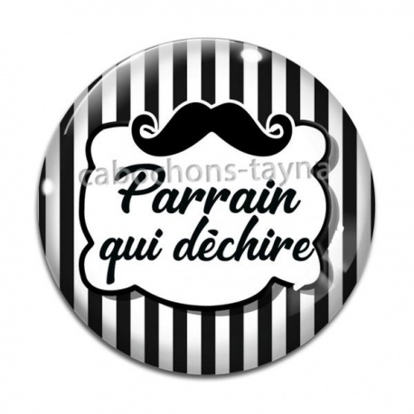 Cabochon Verre - cabochon parrain qui déchire