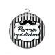 Pendentif Cabochon Argent - cabochon parrain qui déchire